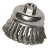 PFERD 82523 Single Row Power Knot Cup Wire Brush with External Nut and Standard Twist, Threaded Hole, Carbon Steel Bristles, 4" Diameter, 0.023" Wire Size, 5/8"-11 Thread, 9000 Maximum RPM 