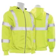 W375 Type R, Class 3 Zip Front Hoodie Sweatshirt, Hi-Viz Lime