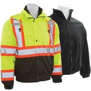 W550 Type R, Class 3 3-In-1 Bomber Jacket with Black Bottom, Contrasting Trim and Black Removable Fleece Liner, Hi-Viz Lime