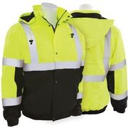 W106 Type R, Class 3 Bomber Jacket with Black Bottom, Fleece Lined, Hi-Viz Lime