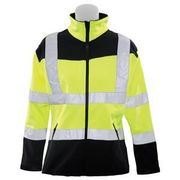 W651 Type R, Class 2 Fitted Women's Softshell Jacket with Black Bottom, Hi-Viz Lime