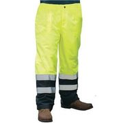 S849 Class E Rain Pants with Drawstring Waist and Black Bottom, Hi-Viz Orange