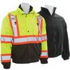 W550 Type R, Class 3 3-In-1 Bomber Jacket with Black Bottom, Contrasting Trim and Black Removable Fleece Liner, Hi-Viz Lime