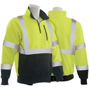 W379B Type R, Class 3 Quarter-Zip Sweatshirt with Black Bottom, Hi-Viz Lime