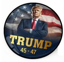 Trump 45-47 with Flag Button
