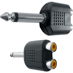 AV Audio RCA Male to Stereo 1/4" 6.35mm Male Converter