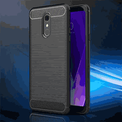LG Q Stylo + Carbon Fiber Shockproof Hybrid Cover