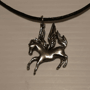 PEGASUS PEWTER CHARM / 26&quot; ADJUSTABLE ROPE NECKLACE