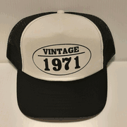 VINTAGE (YOUR BIRTH YEAR) MESH TRUCKER CAP SNAP BACK (PICK COLOR)