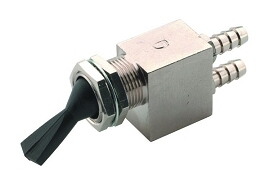 DCI Toggle Valve, Momentary, Rear Ported, 2-Way, Black