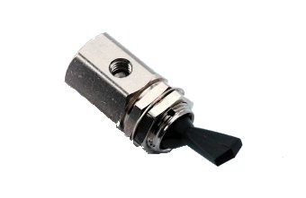 DCI Toggle Valve, Momentary, 3-Way, Normally Closed, Black