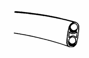 DCI Syringe Tubing, 2 Hole, Asepsis Straight Black