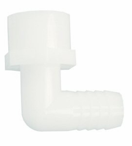 DCI 1/2" FPT x 1/2" Barb Elbow Adapter, Plastic