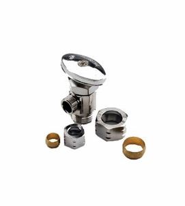 DCI Manual Shut-Off Valve, 1/2" Compression x 3/8" Compression