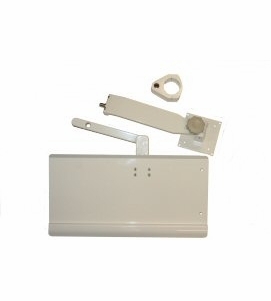 DCI Monitor Support & Full Size Keyboard Tray, w/Dual 8" Pivot Arm, Vertical Post Mounted, White