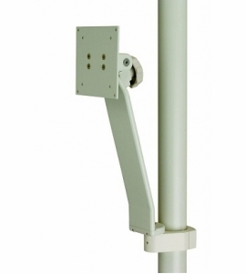 DCI Monitor Support, Vertical Post Mounted, White