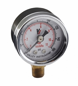 DCI Pressure Gauge 1 1/2" Round 0-160 PSI Bottom Mount
