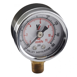 DCI Pressure Gauge 1 1/2" Round 0-160 PSI Bottom Mount