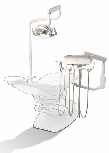 DCI Reliance Swing Mount Pole w/Auto Dental Unit & Light Pole, Gray