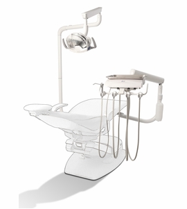 DCI Reliance Swing Mount Pole w/Auto Dental Unit & Light Pole, Gray