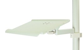 Keyboard and Support Trays - Vertical Post Mounted - White
