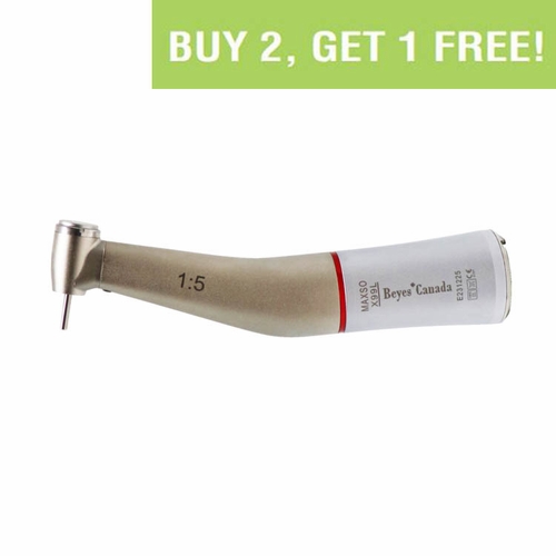 Beyes Maxso X99L, Contra Angle, 1:5, Quattro Spray, Fiber Optic, Push Button, FG Bur