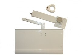 DCI Monitor Support & Full Size Keyboard Tray, w/Dual 8" Pivot Arm, Vertical Post Mounted, White