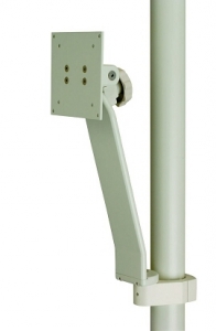 DCI Monitor Support, Vertical Post Mounted, White