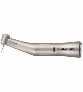 NSK M15L S-Max Stainless Steel Contra Angle Handpiece - 4:1 Optic E-Type Internal Spray