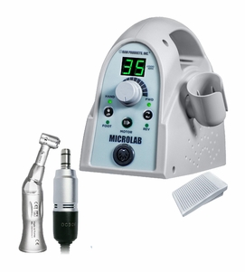 Ram Microlab Box, Contra Angle 1:1 FG Push Button Type Handpiece,  Autoclave Cord &  Variable Pedal
