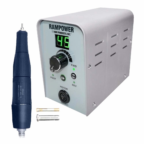 Ram Rampower 45 Box & 45000 Handpiece with 1/8" Collet & 3/32" Adapter Sleeve