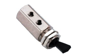 DCI Toggle Cartridge Routing Valve, On/Off, Side & Rear Ported, Black