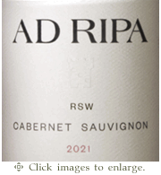 Ad Ripa Cabernet Sauvignon 2021 'RSW' Happy Canyon of Santa Barbara