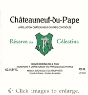 Henri Bonneau Rhone Blend 2018 'Reserve des Celestins' Chateauneuf-du-Pape Southern Rhone