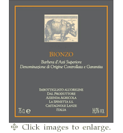 La Spinetta Barbera 2019 'Bionzo' Barbera d'Asti Superiore Bionzo Vineyard Piedmont