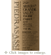 Piedrasassi Syrah 2021 Rim Rock Vineyard Arroyo Grande