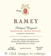Ramey Cabernet Sauvignon 2018 Pedregal Vineyard Napa Valley