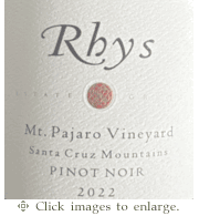 Rhys Pinot Noir 2022 Mt. Pajaro Vineyard Santa Cruz Mountains