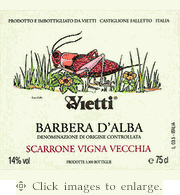 Vietti Barbera 2021 'Scarrone' Vigna Vecchia Barbera d'Alba Piedmont