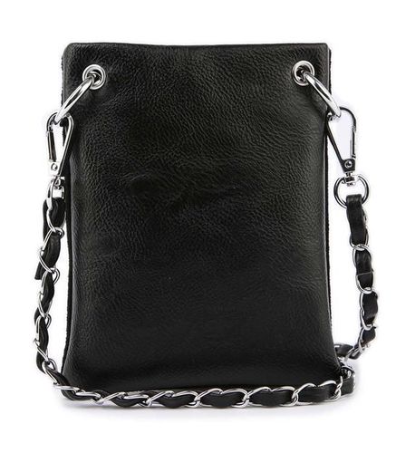 Patriotic Red White Blue Rhinestone Bling Black Hobo Crossbody Mini Phone Bag