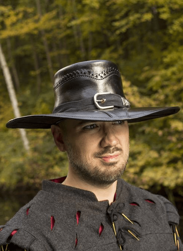 Leather Witch Hunter Hat pirate swashbuckler medieval renaissance leather hat