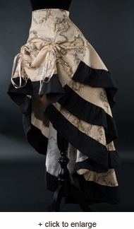 Map Print Layered Bustle Skirt