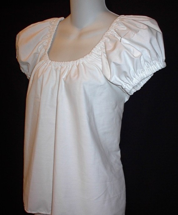 white peasant top short sleeve