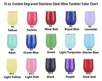 12 oz. Custom Engraved Double-Walled Insulated Stainless Steel Wine Tumbler