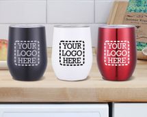 12 oz. Custom Engraved Double-Walled Insulated Stainless Steel Wine Tumbler