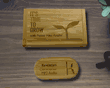 128 GB Custom Engraved Wooden USB Flash Drive with Personalized Gift Box