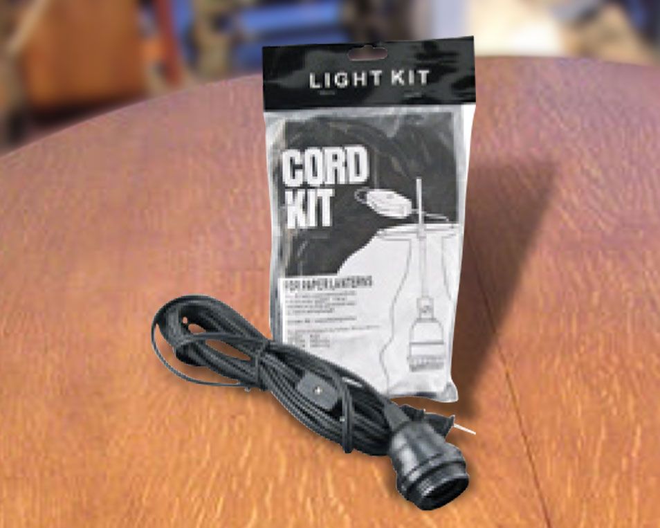 Cord Kit for Paper Lanterns 12" to 36" (Black)