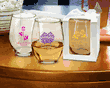 Heart Personalized 15 oz. Stemless Wine Glasses
