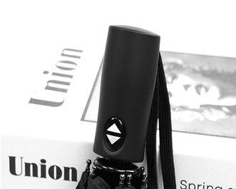 21" Custom Umbrella w Solid-Color Logo: 3-Fold, Fully-Automatic, Windproof