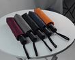 21" Custom Umbrella w Solid-Color Logo: 3-Fold, Fully-Automatic, Windproof